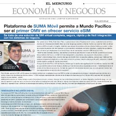 La Plataforma de SUMA móvil permite a Mundo Pacífico ser el primer OMV en ofrecer servicio eSIM