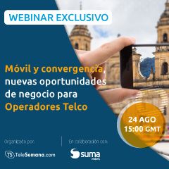 SUMA móvil expondrá, en el próximo webinar con Telesemana, el papel clave que brinda el móvil para los Operadores Telco