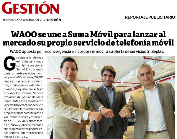 SUMA móvil - Noticia: WAOO se une a SUMA móvil para lanzar al mercado su propio servicio de telefonía móvil