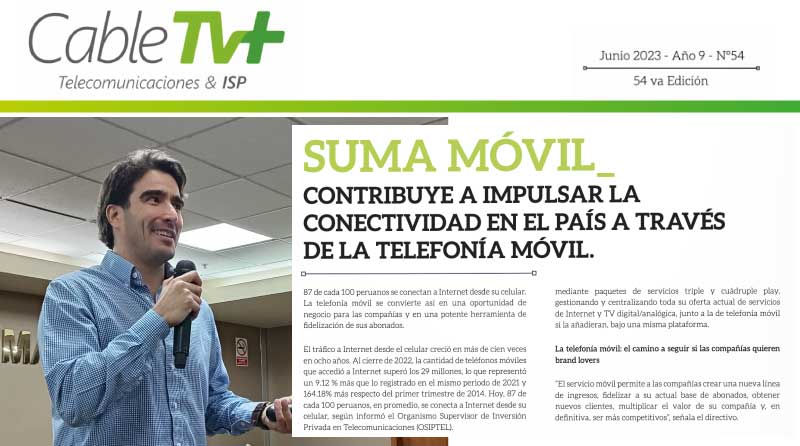 SUMA móvil - Noticia: SUMA contribuye a impulsar la conectividad en el país a través de la telefonía móvil